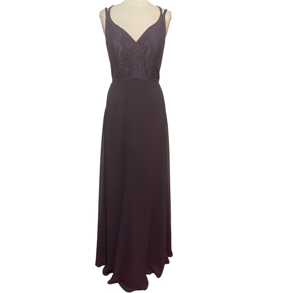 - - Hayley Paige Plum Dress 5864